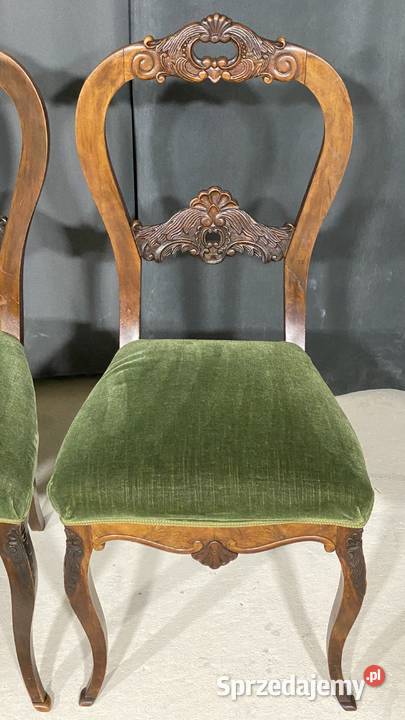 Komplet 6 rzeźbionych krzeseł w stylu zachodniopomorskie Gryfice