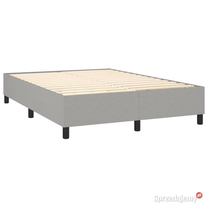 Łóżko kontynentalne z materacem jasnoszare 144cm