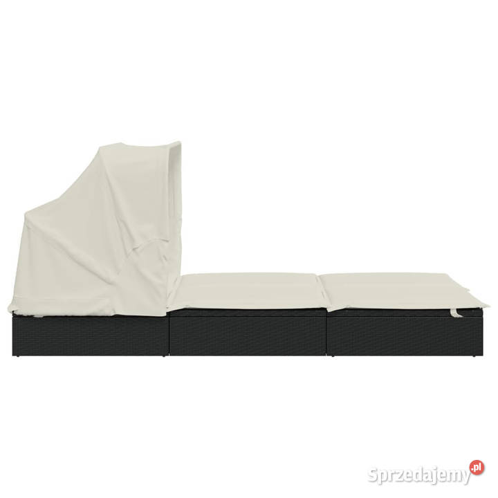 Leżak 2os składany dach czarny 213x118x97 Warszawa