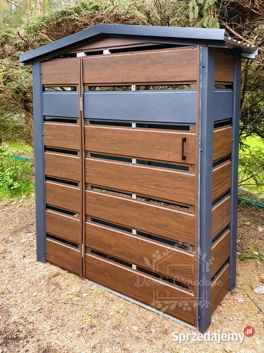 Wiata Śmietnikowa 1x04m furtka Drewnopodobny