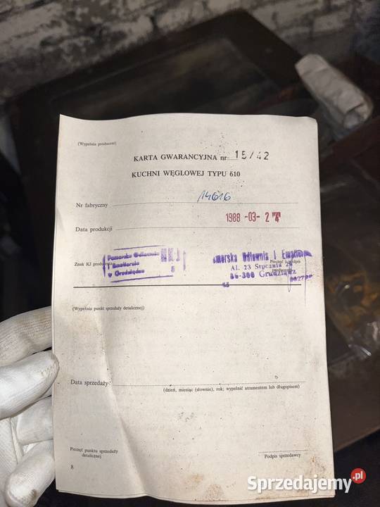 Kuchnia węglowa typ 610