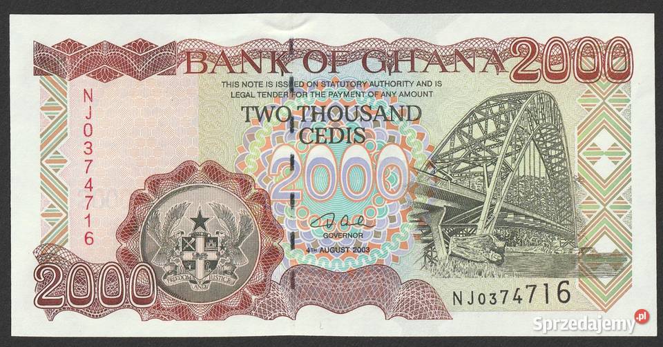 GHANA 2000 CEDIS 2003 STAN BANKOWY UNC