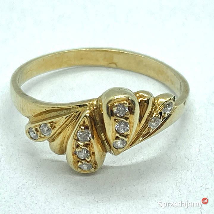 Złoty PIERŚCIONEK 14K królewny kamienie CUD 20 złote mazowieckie Warszawa sprzedam