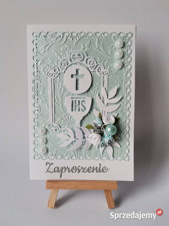 Zaproszenia Komunia Chłopiec Kielich Z Hostią wielkopolskie