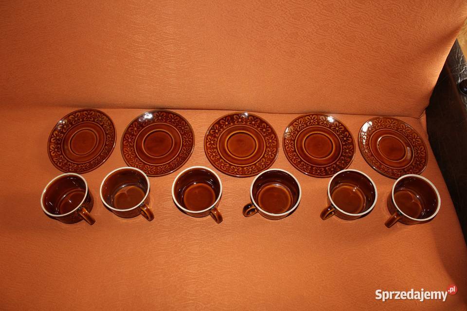 Filiżanki z talerzykami Kokardki Ceramika Chorzów sprzedam