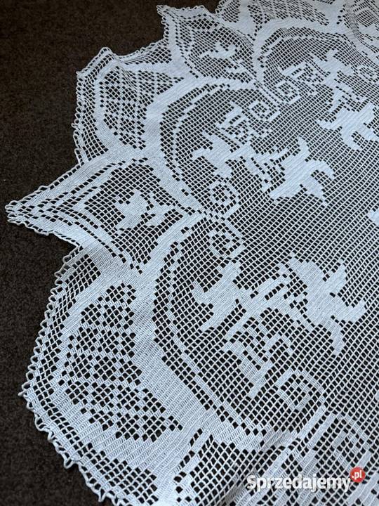 obrus okrągły szydełkowy rękodzieło Zabrze