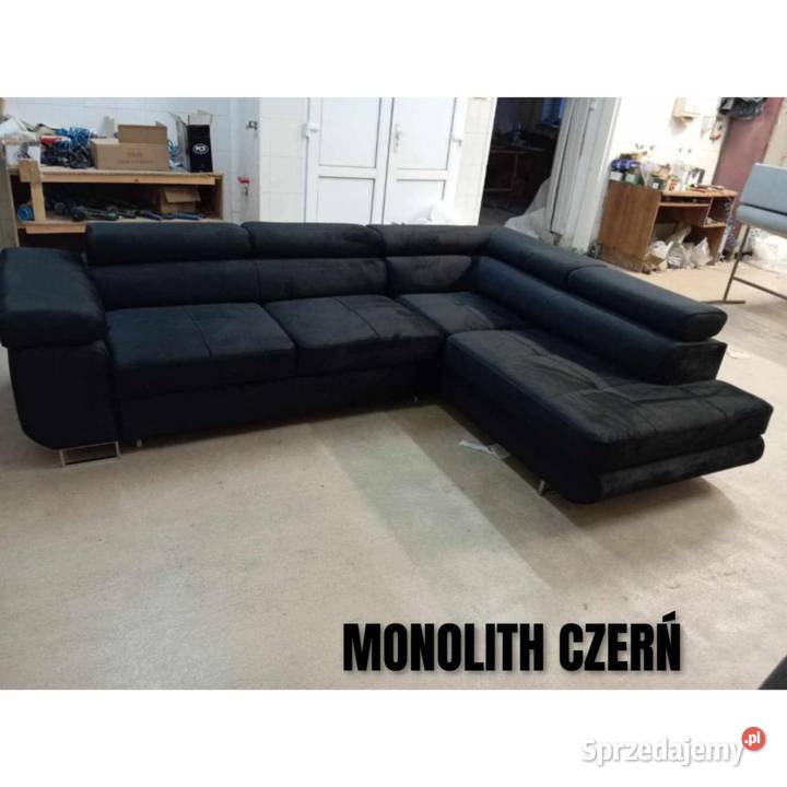 Narożnik Neapol Promocja TKANINA MONOLITH CZERŃ wielkopolskie Kępno