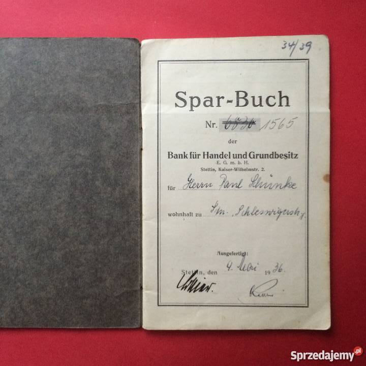 Sparbuch Antykwariat zachodniopomorskie sprzedam