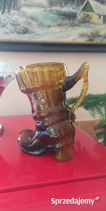 Bucik szklany Ciemnomiodowe szkło z czasów PRLu pomorskie Gdańsk
