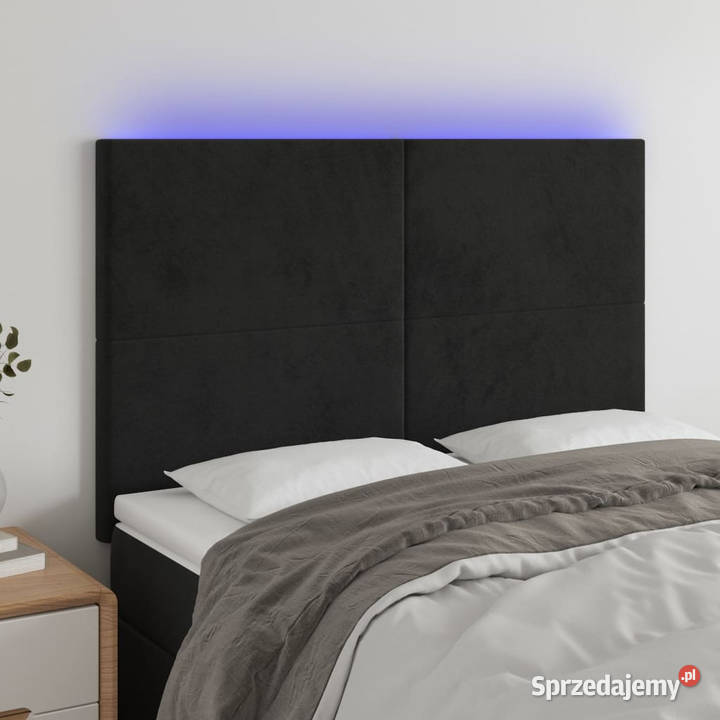 Zagłówek do łóżka z LED czarny 144x5x118128 Warszawa