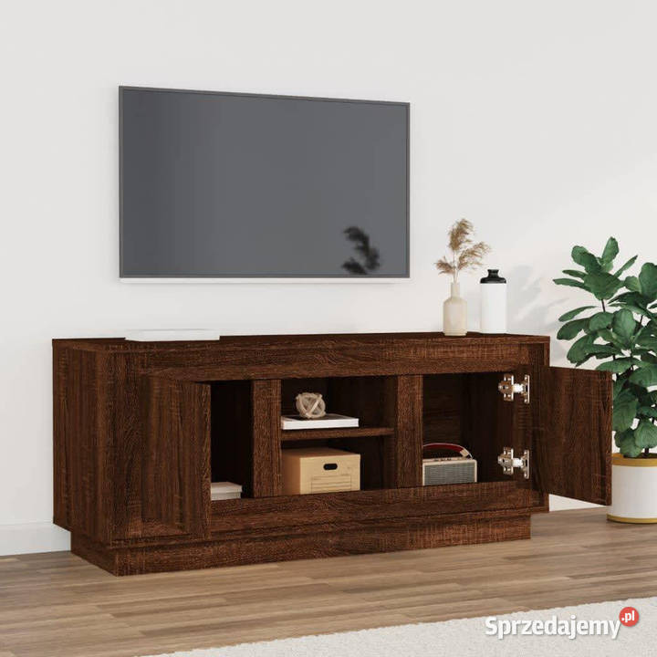 Szafka pod TV brązowy dąb 102x35x45 materiał Warszawa