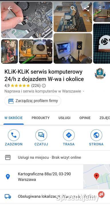 serwis komputerowy KLiKKLiK 24h tanio z dojazdem Marki