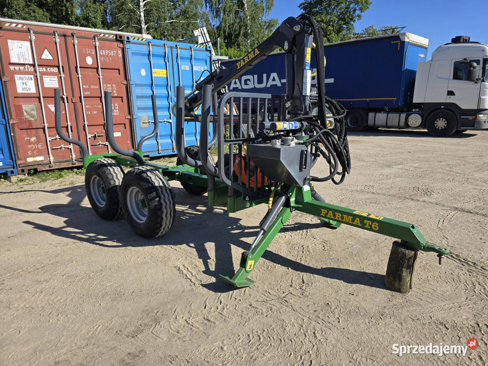 NOWA Przyczepa leśna do zrywki FARMA T6 własna warmińsko-mazurskie Rudolfowo
