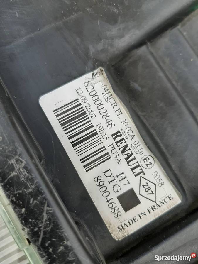 REFLEKTOR RENAULT LAGUNA PRAWY PRZEDNI 2002 Chocianów