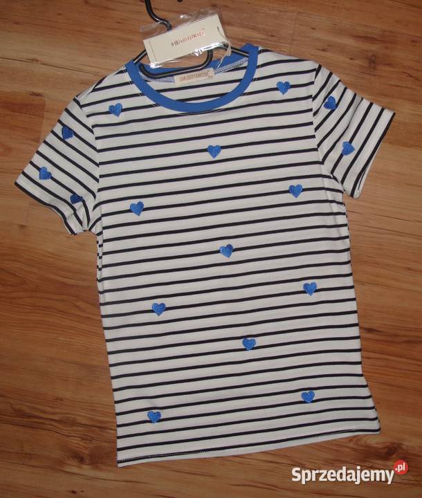 TSHIRT biały w czarne paseczki Chabrowe Topy i koszulki Rawicz sprzedam