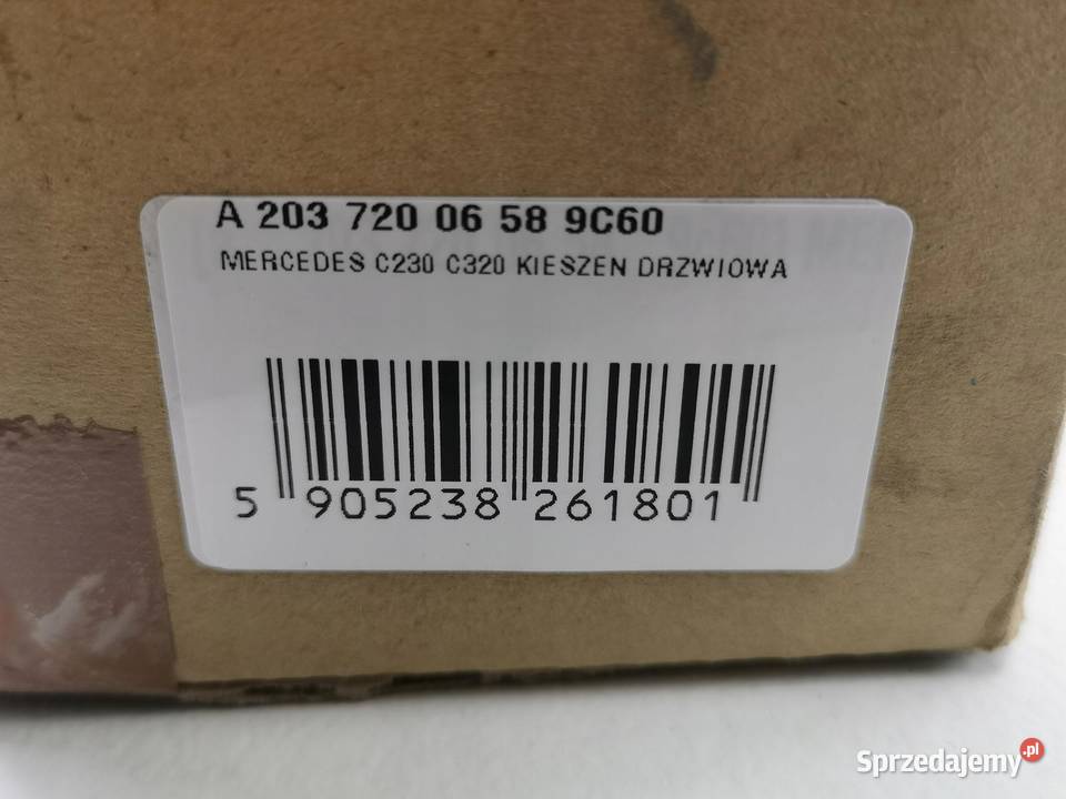KIESZEŃ DRZWI PRAWY PRZÓD MERCEDES C W230 NOWA