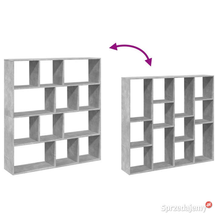 Regał szarość betonu 132x29x1415 materiał Warszawa