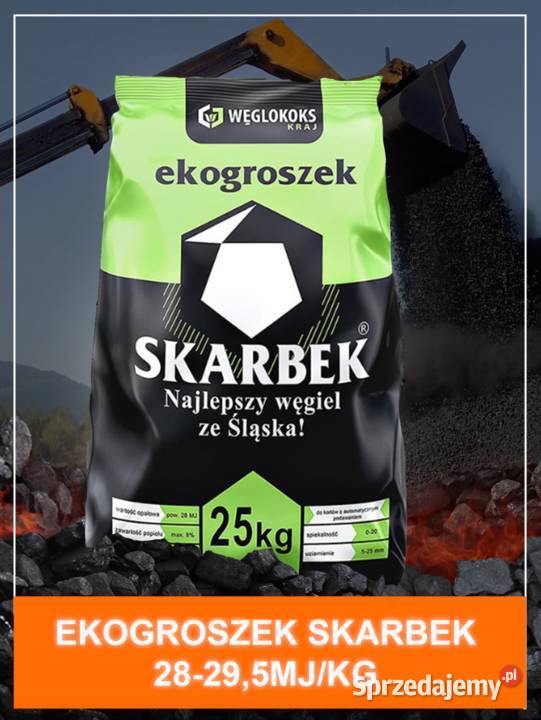 Ekogroszek KWK SKARBEK BOBREK kaloryczność 28-29MJ/kg Polski