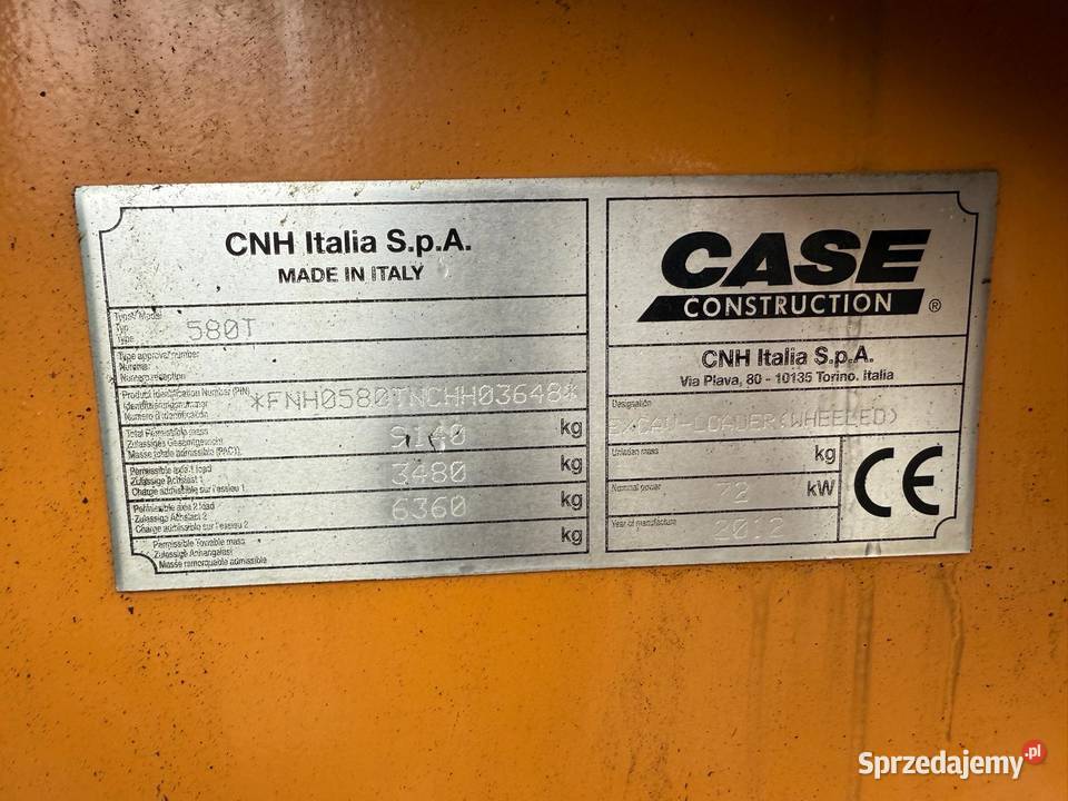 Case 580T CASE 580T KoparkoŁadowarka z 2012 roku łódzkie Złoczew