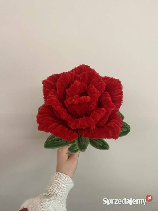 Duża czerwona róża z drucików idealny prezent na Rękodzieło Dąbrowa Górnicza
