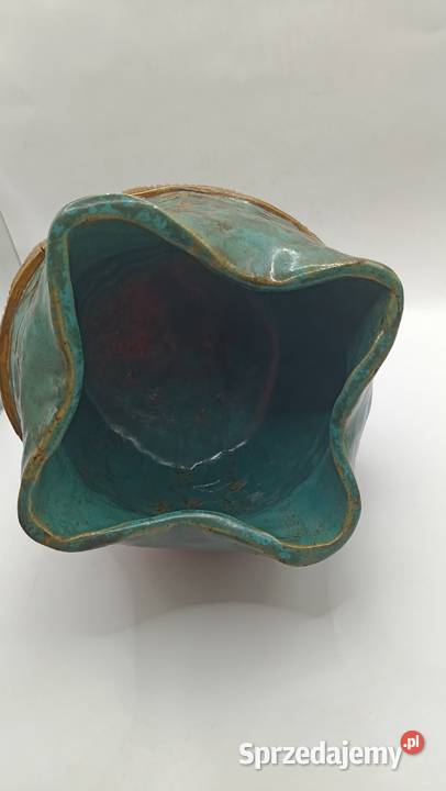 Ceramiczny wazon artystyczny szmaragdowy Donice