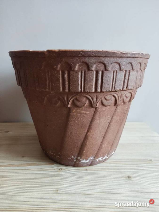 Donica doniczka duża ceramiczna gliniana fi 33 Doniczki i osłonki opolskie