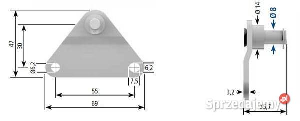 Mocowanie sprężyn gazowych i amortyzatorów Kamionna