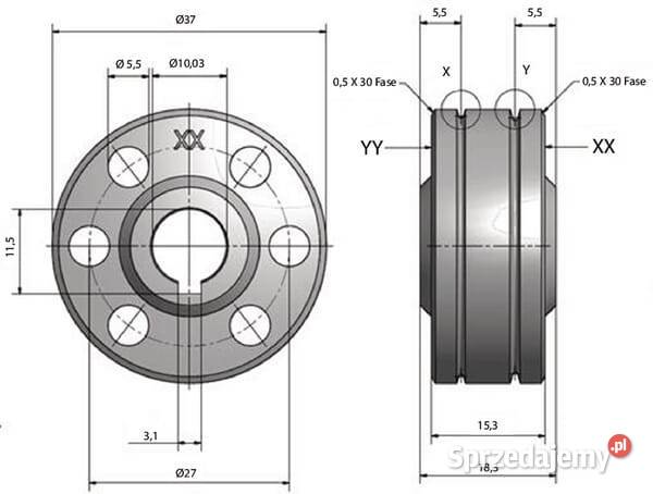 Rolka toczna typ b 081stal 042100GYS Kamionna
