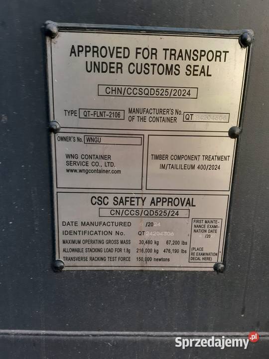 Kontener morski 20DV OneWay antracyt Gdańsk