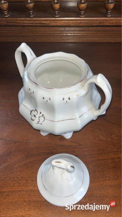 Wielka Cukiernica biała ze złotem Bez sygnatury Gdańsk