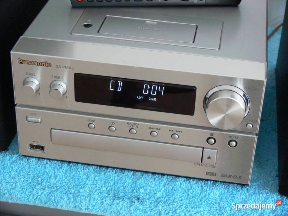 Wieża Panasonic SAPMX5 pil USB mp3 kolumny