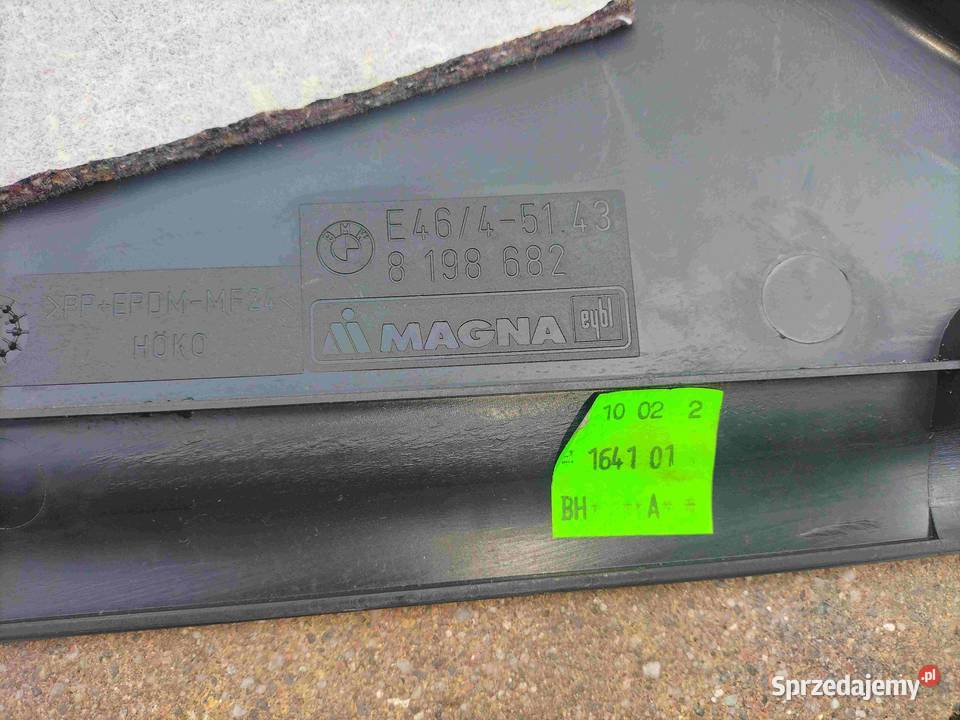 Tapicerka słupka B prawej stronie BMW E46 SEDAN śląskie Poręba