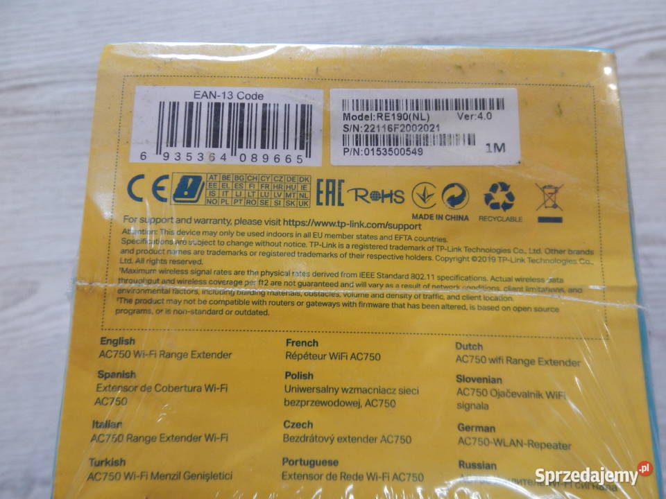 Wzmacniacz sygnału Tplink AC750 Tp-Link