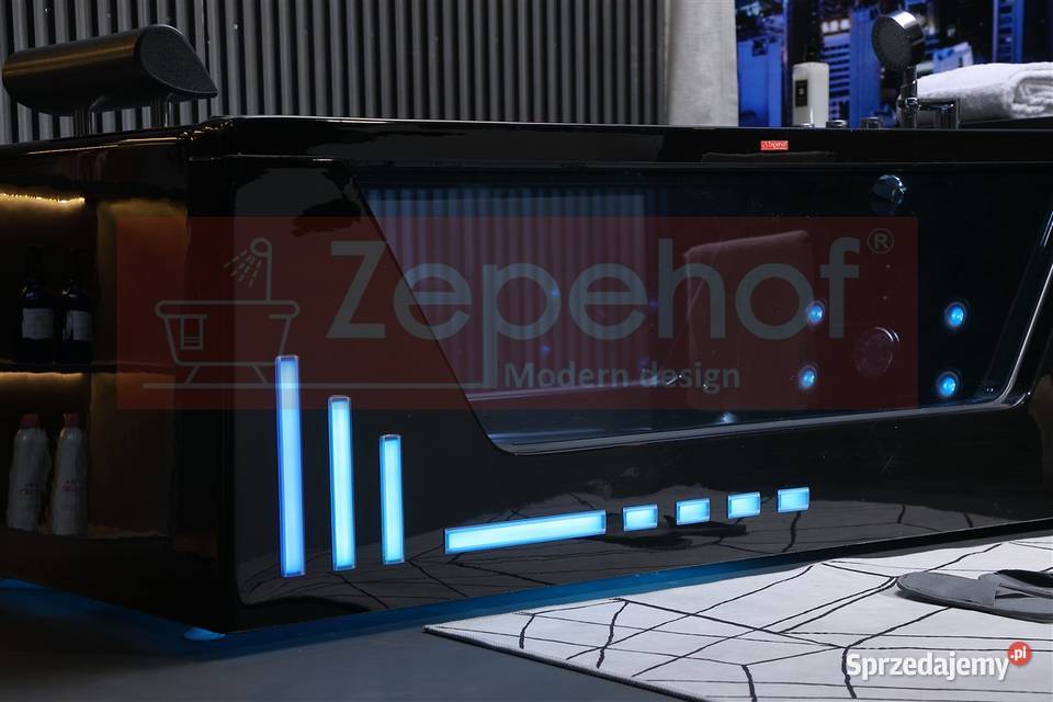 Czarna wanna z hydromasażem BC607 Schwarz Grabówka