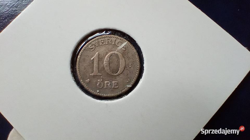 Stare monety 10 ore 1915 Szwecja srebro Numizmatyka Lesko