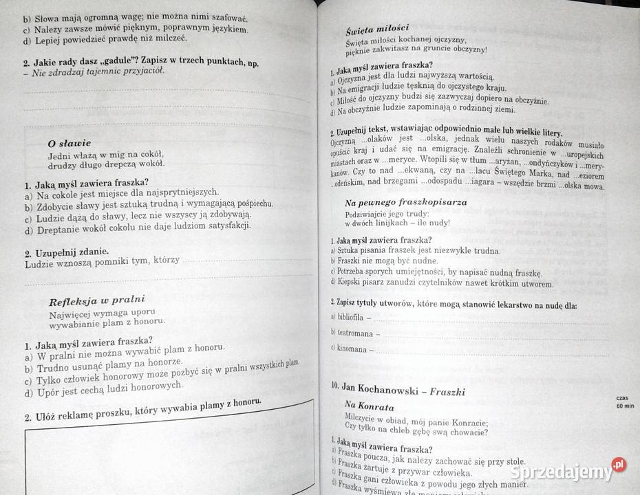 Zadania z języka polskiego Krystyna Moczydłowska Rok wydania 2001 Pozostałe Chełm