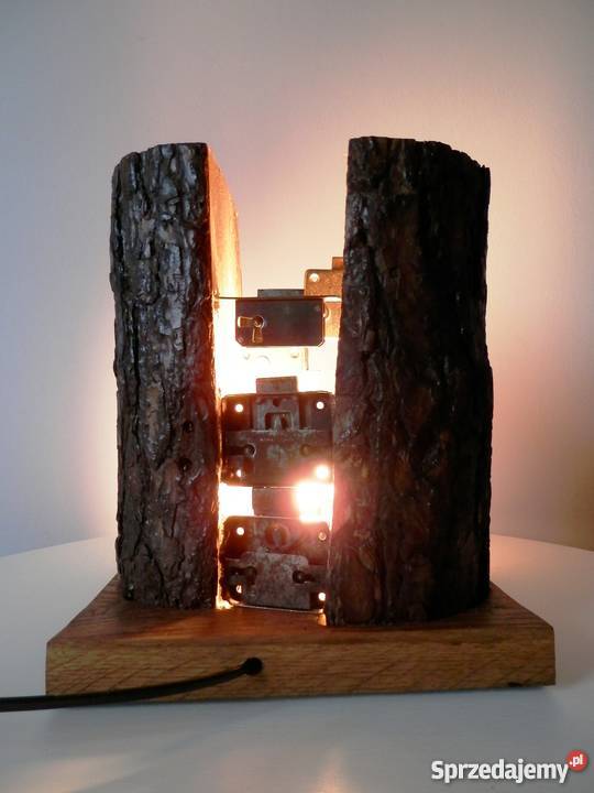 Lampa drewniana ręcznie wykonana ZAMEK jedyna Szczecinek sprzedam
