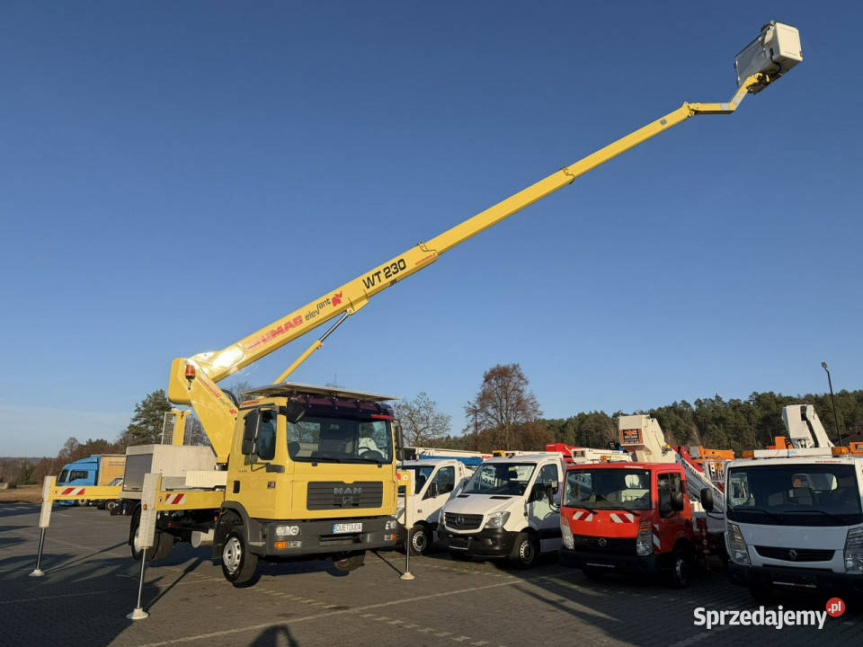 MAN TGL 8210 Zwyżka WUMAG WT 230 23m w bok 18m ABS Widełki sprzedam
