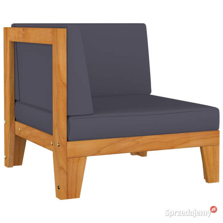 2osobowa sofa z ciemnoszarymi poduszkami drewno sprzedam