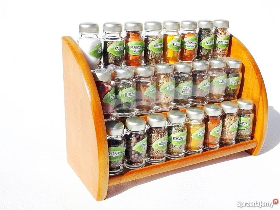 PRZYPRAWNIK DREWNIANY 24 PRZYPRAWY STOJAK Sucha Beskidzka