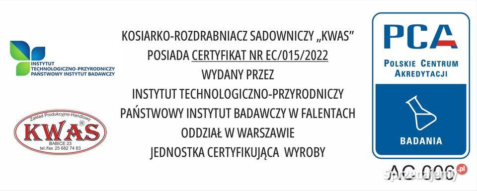 Kosiarka Sadownicza Rozdrabniacz Rokosan Tłuka nieuszkodzony Garwolin