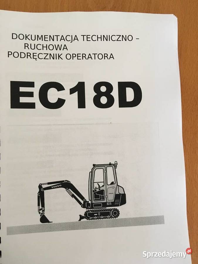 dtr instrukcja obsługi koparka volvo EC18D i Szczecin sprzedam
