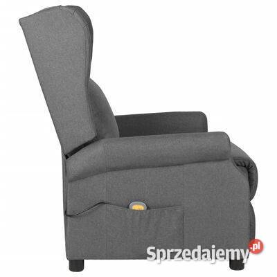 vidaXL Fotel masujący jasnoszary obity mazowieckie Warszawa