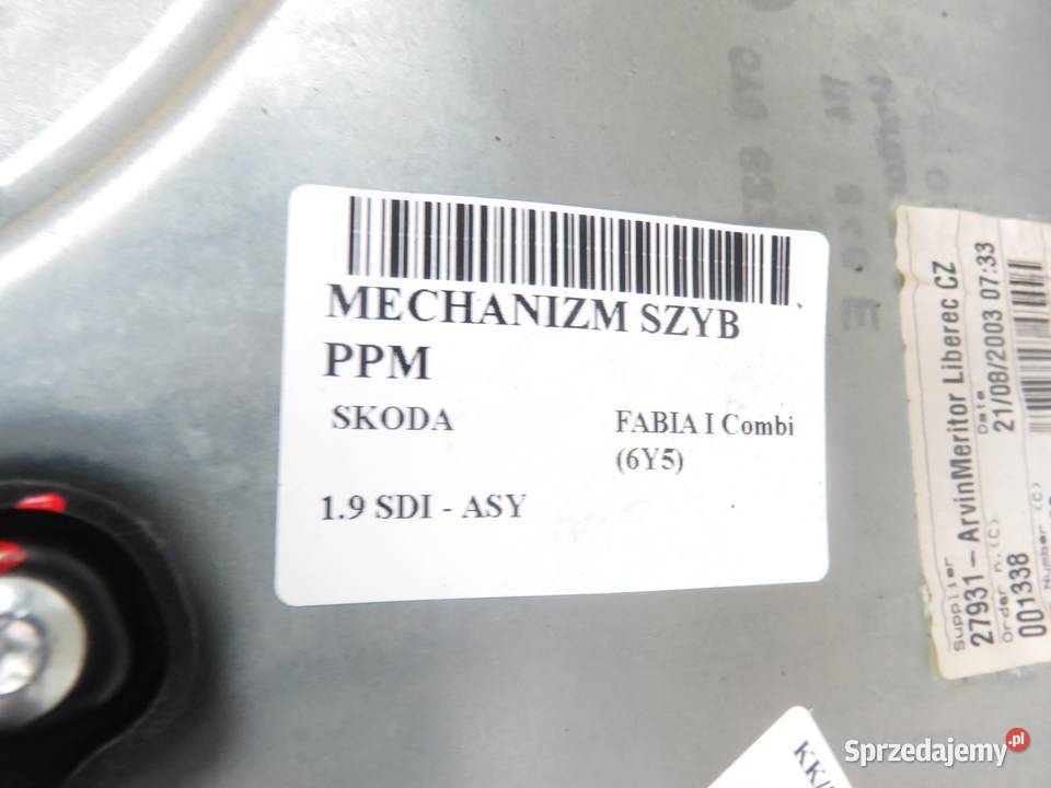 PODNOŚNIK SZYBY PRAWY PRZEDNI SKODA FABIA