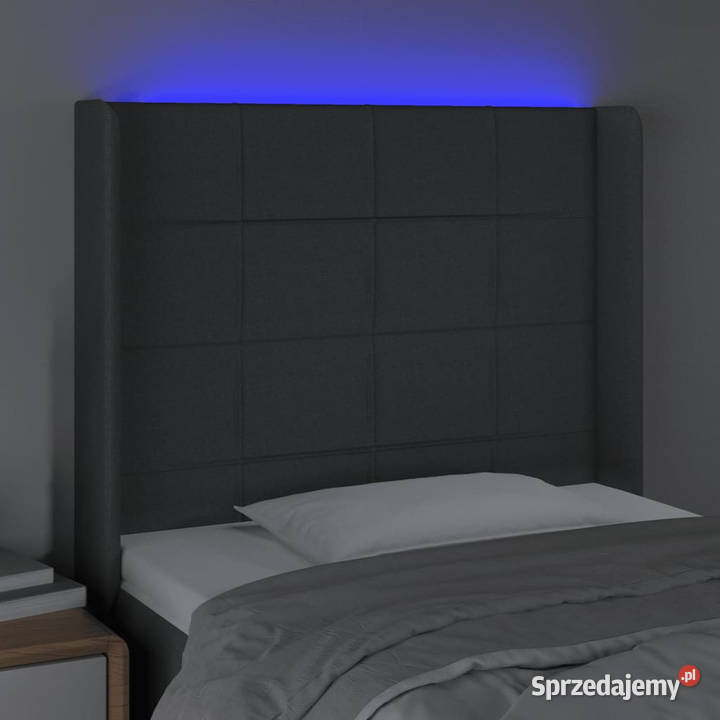 Zagłówek do łóżka z LED ciemnoszary 83x16x118128 mazowieckie Warszawa