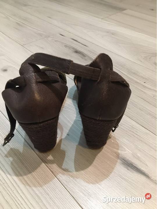 Sandały na koturnie espadryle Mara 40 skóra Skawina
