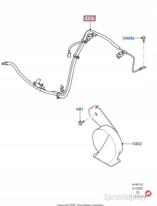 WIĄZKA INSTALACJA KLAKSONU FORD KA STREET KA