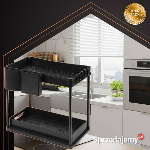 Organizer pod zlew dwupoziomowy wysuwany czarny