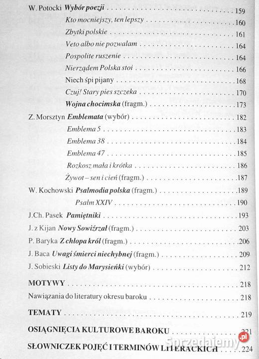 Barok Streszczenia problematyka Teresa Nowacka Rok wydania 2003 Chełm