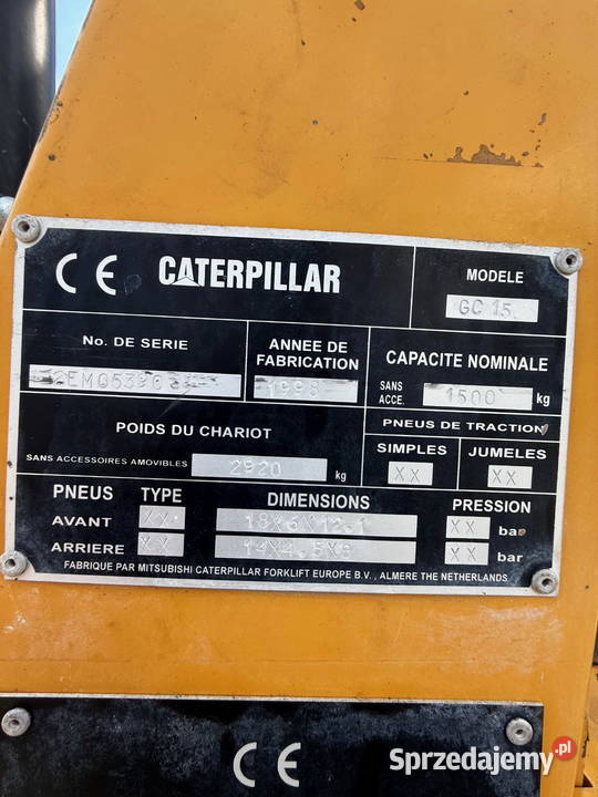 wózek widłowy CATERPILLAR GC15 LPG automat Wózki widłowe Działoszyn sprzedam